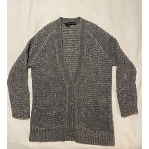 360 Cashmere Women's Cashmere Blend Cardigan Size Small Gray Open Front Sweater